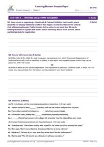 Class 9 English (Kaveri) – Sample Paper 1 Page 3