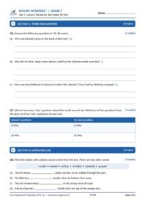 English: Poorvi -Grade 7, Worksheets Page 4