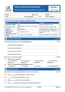 English: Grammar – Grade 7, Worksheets Page 4