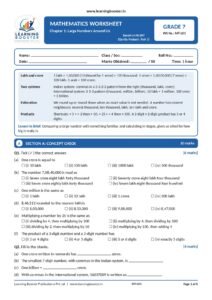 Mathematics: Ganita Prakash – Grade 7, Worksheets-Part 1 Page 2