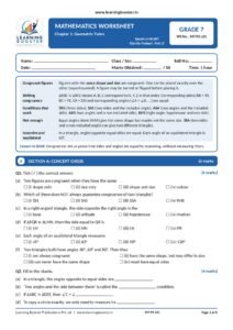Mathematics: Ganita Prakash – Grade 7, Worksheets-Part 2 Page 2