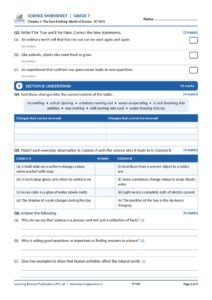 Science: Curiosity – Grade 7, Worksheets Page 3