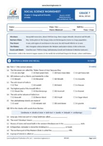 Social Science: Exploring Society – Grade 7, Worksheets Part 1 Page 2