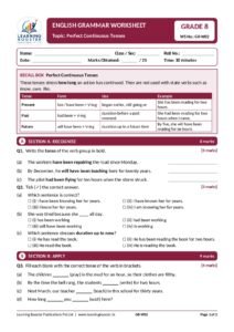 English: Grammar – Class 8, Worksheets Page 4
