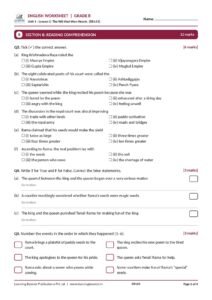 English: Poorvi – Class 8, Worksheets Page 3