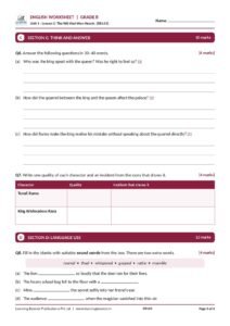 English: Poorvi – Class 8, Worksheets Page 4