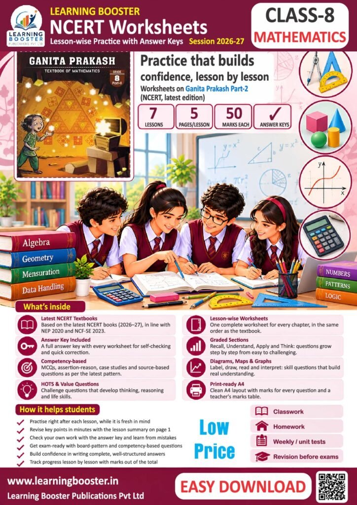 Mathematics: Ganita Prakash Part 2 – Class 8, Worksheets Cover