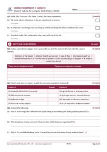 Science: Curiosity – Class 8, Worksheets Page 3