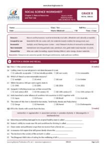Social Science: Exploring Society Part 1 – Class 8, Worksheets Page 2