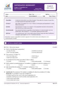 Mathematics: Ganita Manjari Part 2 – Class 9, Worksheets Page 2