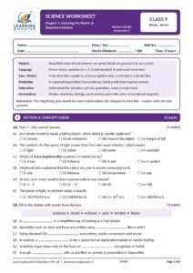Science: Exploration – Class 9, Worksheets Page 2