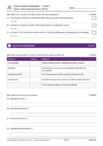 Social Science: Understanding Society India and Beyond Part 1 – Class 9, Worksheets Page 3