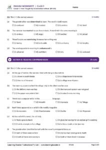 English: Kaveri – Class 9, Worksheets Page 3