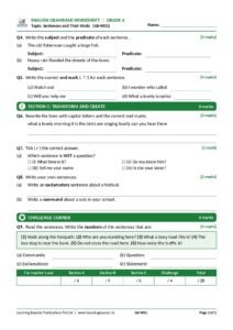 English: Grammar – Grade-6, Worksheets Page 3